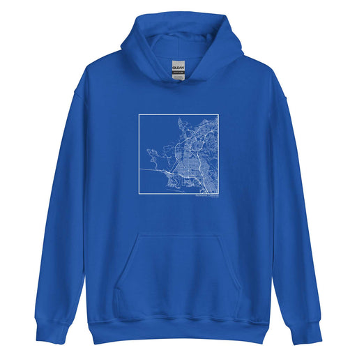 Richmond California  Map Unisex Hoodie Sweater with City inscription in Royal Blue