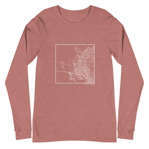 Richmond California  Map Unisex Long-Sleeve T-shirt with City inscription in Heather Mauve