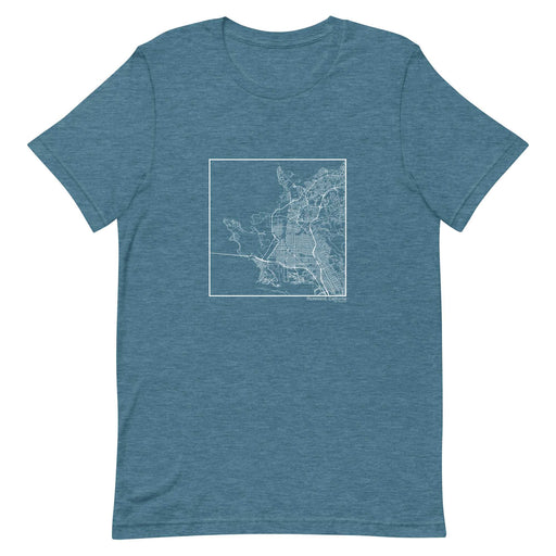 Richmond California  Map Unisex T-Shirt with City inscription in Heather Teal