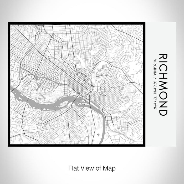 Rendered View of Richmond Virginia Map on 20oz Stainless Steel Insulated Bottle with Bamboo Top with printed classic style map