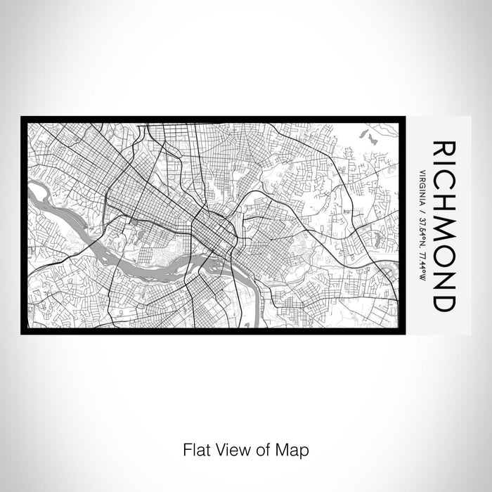 Rendered View of Richmond Virginia Map on 17oz Stainless Steel Insulated Bottle with printed classic style map