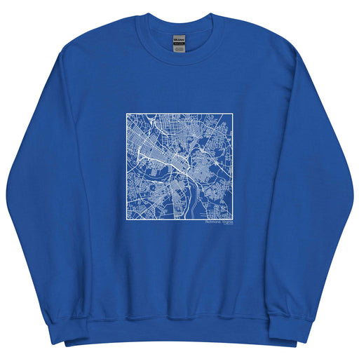 Richmond Virginia  Map Unisex Crewneck Sweater with City inscription in Royal Blue