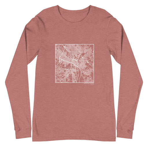 Richmond Virginia  Map Unisex Long-Sleeve T-shirt with City inscription in Heather Mauve