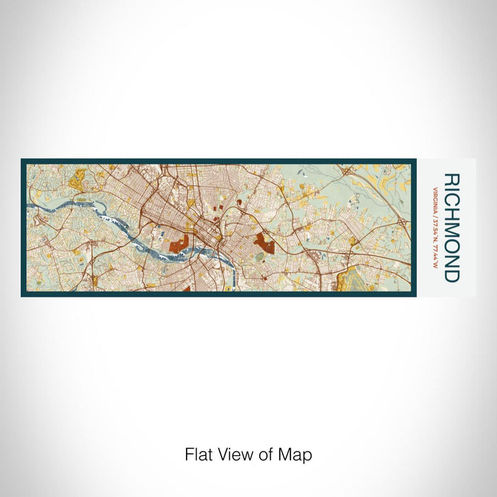 Rendered View of Richmond Virginia Map on 10oz Stainless Steel Insulated Cup in Woodblock with Sliding Lid