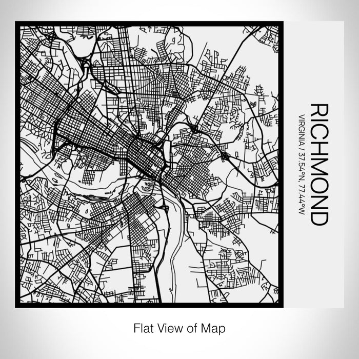 Rendered View of Richmond Virginia Map on 17oz Stainless Steel Insulated Tumbler in Matte White with Tactile Lines