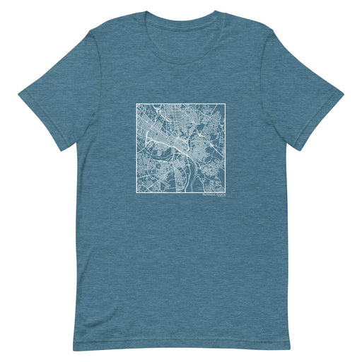 Richmond Virginia  Map Unisex T-Shirt with City inscription in Heather Teal