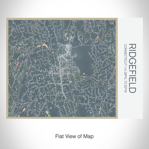 Rendered View of Ridgefield Connecticut Map on 20oz Stainless Steel Insulated Bottle with Bamboo Top with printed afternoon style map