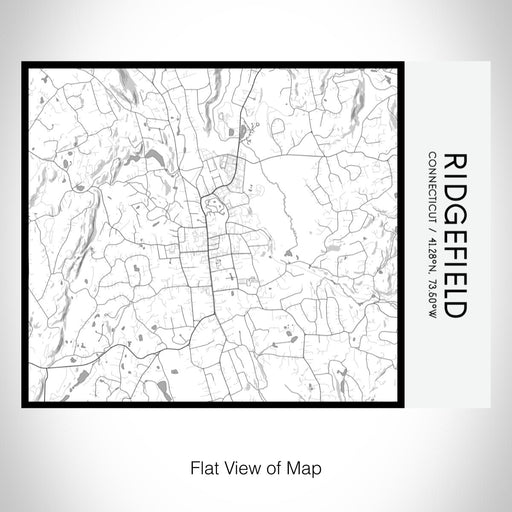 Rendered View of Ridgefield Connecticut Map on 20oz Stainless Steel Insulated Bottle with Bamboo Top with printed classic style map