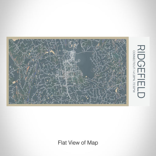 Rendered View of Ridgefield Connecticut Map on 17oz Stainless Steel Insulated Bottle with printed afternoon style map