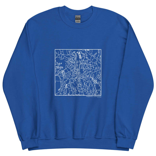 Ridgefield Connecticut  Map Unisex Crewneck Sweater with City inscription in Royal Blue