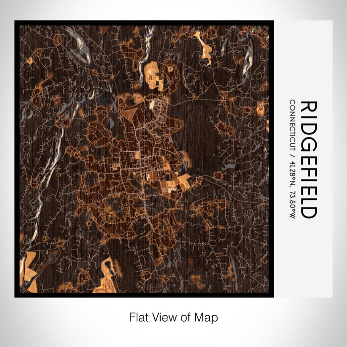 Rendered View of Ridgefield Connecticut Map on 17oz Stainless Steel Insulated Tumbler in Ember Map Style