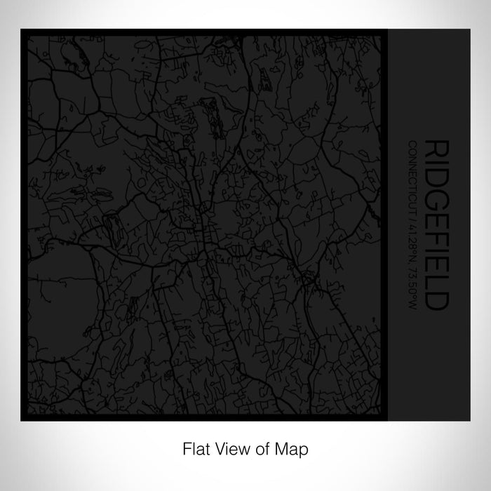 Rendered View of Ridgefield Connecticut Map on 17oz Stainless Steel Insulated Tumbler in Matte Black with Tactile Lines