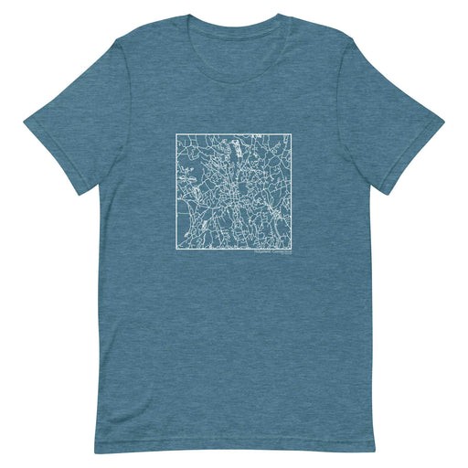 Ridgefield Connecticut  Map Unisex T-Shirt with City inscription in Heather Teal