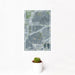12x18 Ridglea Fort Worth Map Print Portrait Orientation in Afternoon Style With Small Cactus Plant in White Planter