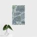 16x24 Ridglea Fort Worth Map Print Portrait Orientation in Afternoon Style With Tropical Plant Leaves in Water
