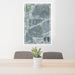 24x36 Ridglea Fort Worth Map Print Portrait Orientation in Afternoon Style Behind 2 Chairs Table and Potted Plant