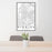 24x36 Ridglea Fort Worth Map Print Portrait Orientation in Classic Style Behind 2 Chairs Table and Potted Plant