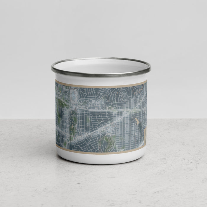 Front View Custom Ridglea Fort Worth Map Enamel Mug in Afternoon