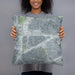 Person holding 18x18 Custom Ridglea Fort Worth Map Throw Pillow in Afternoon