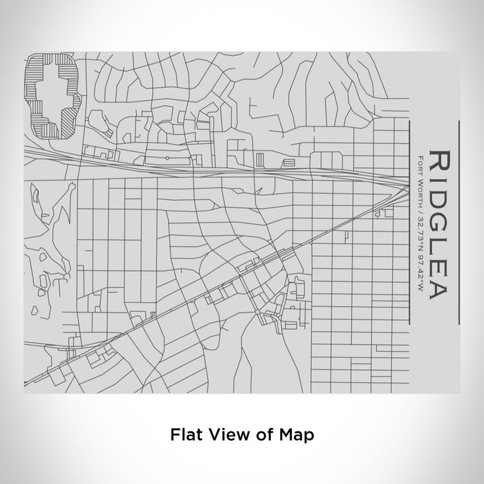 Rendered View of Ridglea Fort Worth Map Engraving on 20oz Stainless Steel Insulated Bottle with Bamboo Top