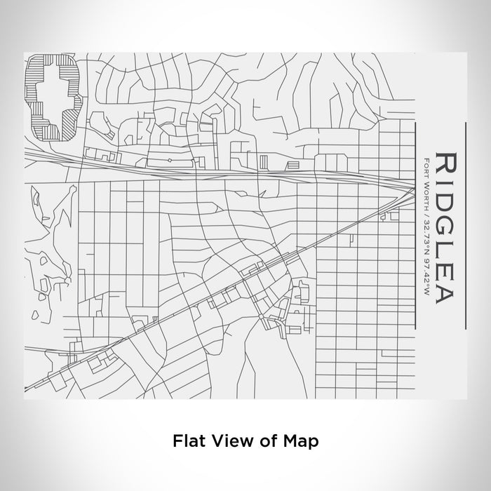 Rendered View of Ridglea Fort Worth Map Engraving on 20oz Stainless Steel Insulated Bottle with Bamboo Top in White