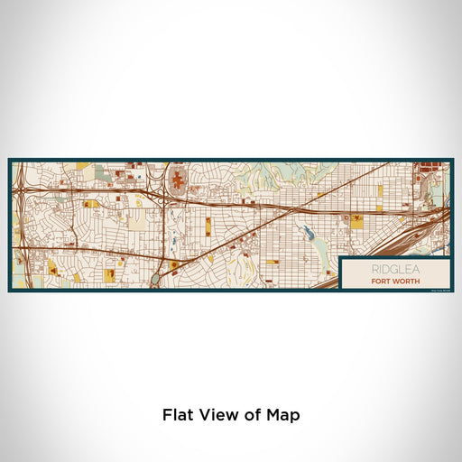 Flat View of Map Custom Ridglea Fort Worth Map Enamel Mug in Woodblock