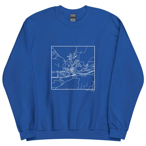 Rifle Colorado  Map Unisex Crewneck Sweater with City inscription in Royal Blue