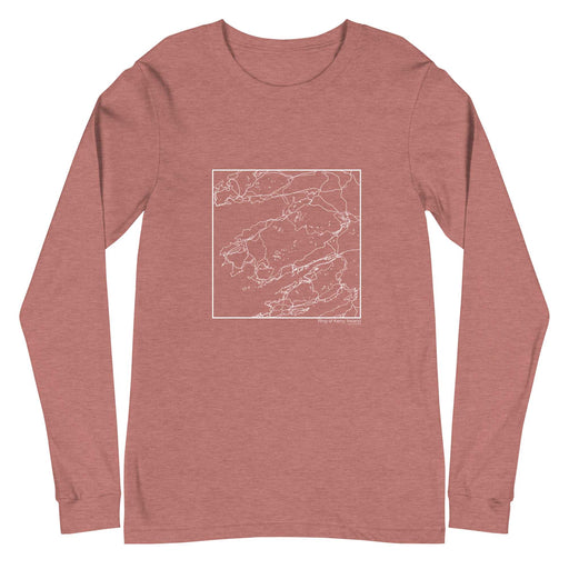 Ring of Kerry Ireland  Map Unisex Long-Sleeve T-shirt with City inscription in Heather Mauve