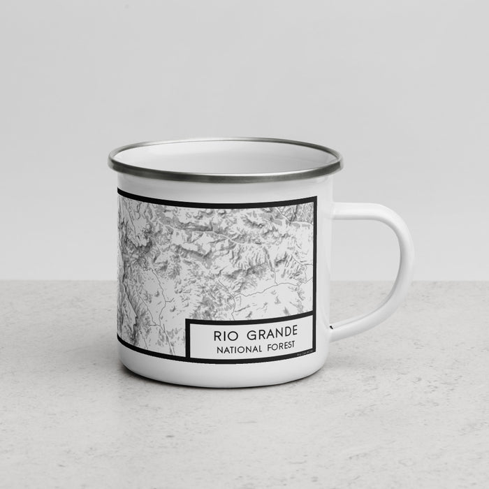 Right View Custom Rio Grande National Forest Map Enamel Mug in Classic