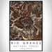 Rio Grande National Forest Map Print Portrait Orientation in Ember Style With Shaded Background