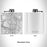 Rendered View of Rio Grande National Forest Map Engraving on 6oz Stainless Steel Flask in White