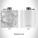 Rendered View of Rio Grande National Forest Map Engraving on 6oz Stainless Steel Flask in White