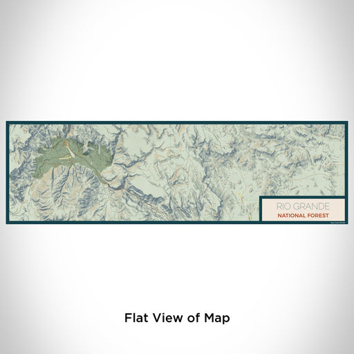 Flat View of Map Custom Rio Grande National Forest Map Enamel Mug in Woodblock