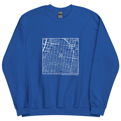 Rittenhouse Square Philadelphia  Map Unisex Crewneck Sweater with City inscription in Royal Blue
