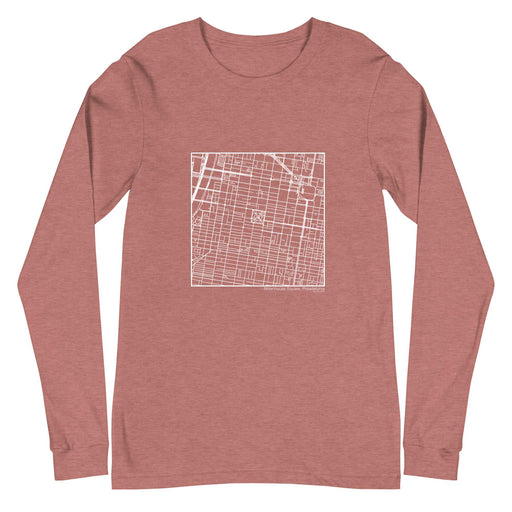 Rittenhouse Square Philadelphia  Map Unisex Long-Sleeve T-shirt with City inscription in Heather Mauve