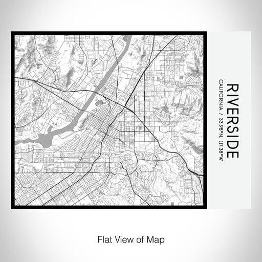 Rendered View of Riverside California Map on 20oz Stainless Steel Insulated Bottle with Bamboo Top with printed classic style map