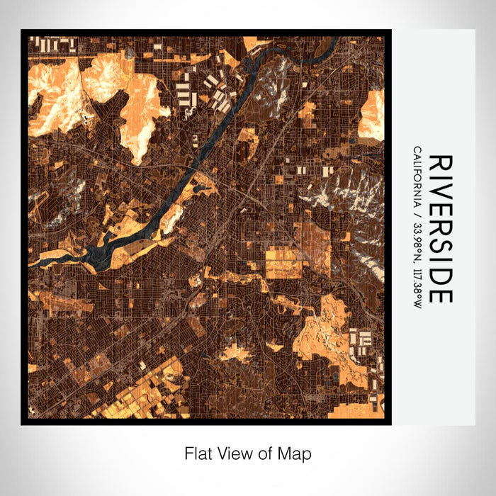 Rendered View of Riverside California Map on 17oz Stainless Steel Insulated Tumbler in Ember Map Style