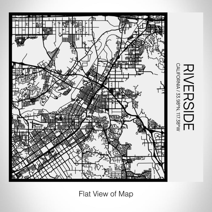 Rendered View of Riverside California Map on 17oz Stainless Steel Insulated Tumbler in Matte White with Tactile Lines