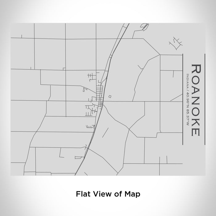 Rendered View of Roanoke Indiana Map Engraving on 20oz Stainless Steel Insulated Bottle with Bamboo Top