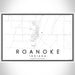 Roanoke Indiana Map Print Landscape Orientation in Classic Style With Shaded Background