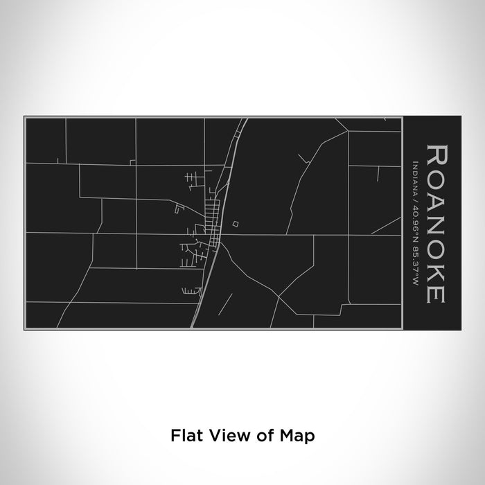 Rendered View of Roanoke Indiana Map Engraving on 17oz Stainless Steel Insulated Cola Bottle in Black