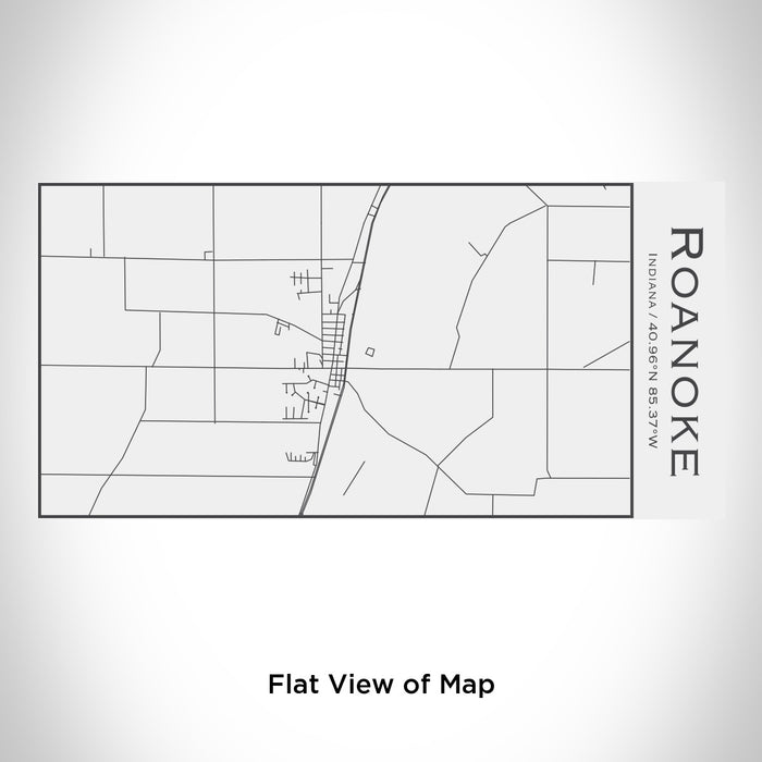 Rendered View of Roanoke Indiana Map Engraving on 17oz Stainless Steel Insulated Cola Bottle in White