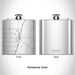 Rendered View of Roanoke Indiana Map Engraving on 6oz Stainless Steel Flask