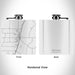 Rendered View of Roanoke Indiana Map Engraving on 6oz Stainless Steel Flask in White