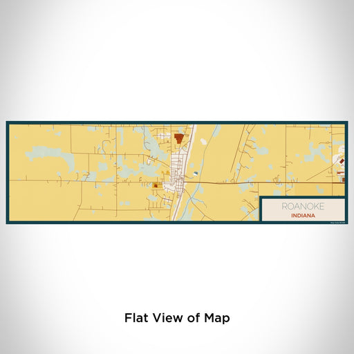Flat View of Map Custom Roanoke Indiana Map Enamel Mug in Woodblock