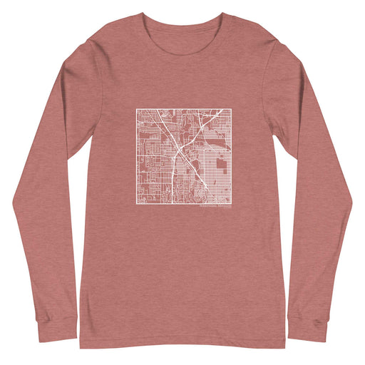 Robbinsdale Minnesota  Map Unisex Long-Sleeve T-shirt with City inscription in Heather Mauve