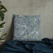 Custom Robbinsville New Jersey Map Throw Pillow in Afternoon on Bedding Against Wall