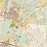 Robbinsville New Jersey Map Print in Woodblock Style Zoomed In Close Up Showing Details
