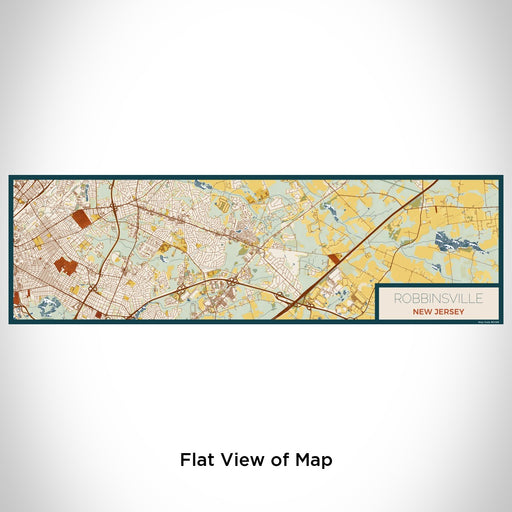 Flat View of Map Custom Robbinsville New Jersey Map Enamel Mug in Woodblock