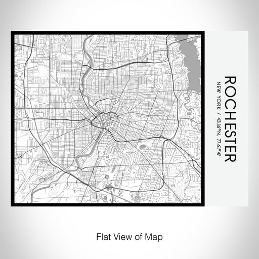 Rendered View of Rochester New York Map on 20oz Stainless Steel Insulated Bottle with Bamboo Top with printed classic style map